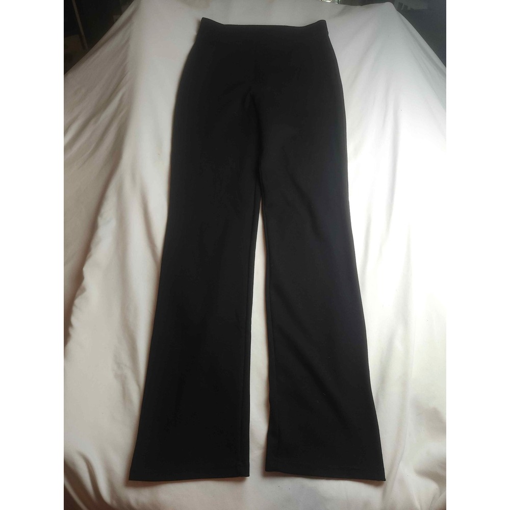 New York & Company Black Flare Leg Pull On Pants Tall Medium Womens